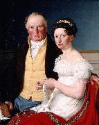 Christoffer Wilhelm Eckersberg Greve Preben Bille-Brahe og hans anden hustru Johanne Caroline, fodt Falbe Sweden oil painting artist